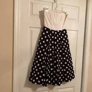 White and Black Polkadot Dress